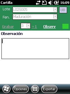 Registro de observaciones y/o incidencia Esta pantalla nos permite registrar observaciones