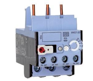 Relé de Sobrecarga Descripción Relés de sobrecarga térmicos RW están diseñados para ser combinados con contactores para montar arrancadores de motor.