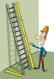 Debe impedir que las escaleras dobles se deslicen, por medio de cadenillas o cuerda, no use el último