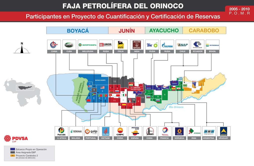 11 La Faja tiene aproximadamente entre 914 millardos y 1,36 billones de barriles de petróleo en sitio.