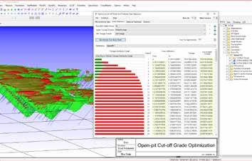OptimCut Módulo GeoMine OptimCut es un optimizador dinámico de ley de corte y tasa de producción.