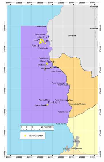 Anexo I Puntos de Documentación Visual con ROV en expedición Oceana Tabla 1: Listado de las estaciones de transectas ROV de la expedición de OCEANA durante noviembre de 2009 Hora Profundidad (m)
