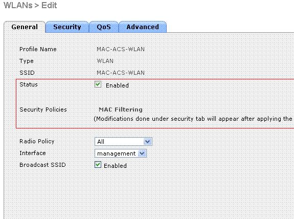 5. Seguridad del tecleo > filtración MAC. 6. En la ventana de filtración MAC, elija el tipo de servidor de RADIUS bajo modo de compatibilidad RADIUS.Este ejemplo utiliza Cisco ACS. 7.