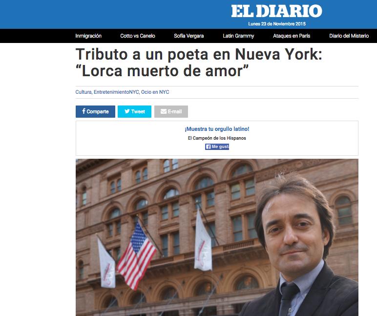 MEDIOS DE NUEVA YORK EN ESPAÑOL El diario de Nueva York: primer diario en español de la ciudad En la web con vídeo y fotos a David Morales. http://www.eldiariony.