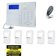 llamada - 4 detectores PIR volumétricos - 1 mando + 1 Cartel de Alarma conectada 02295 BSC02295 - Kit de alarma Bysecur IP con 5 PIR - Panel