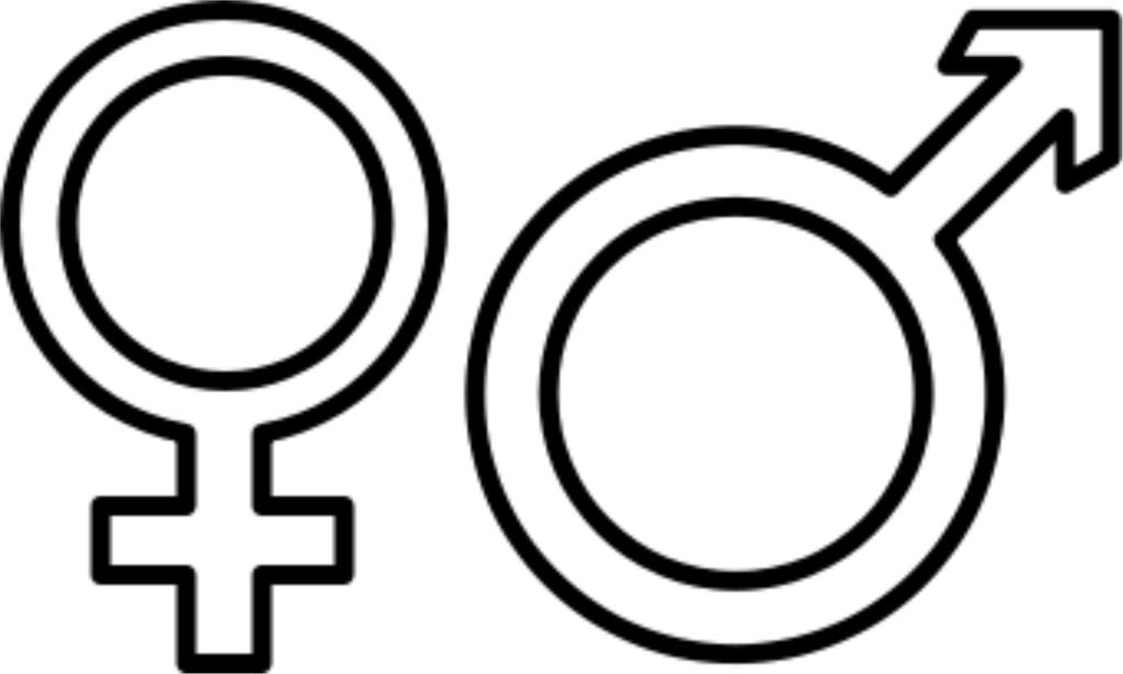 2.1. La estructura de la población por sexo Símbolos identificativos de los sexos: femenino, a la izquierda; masculino, a la derecha Fotografía de Leevclarke bajo dominio público Alguna vez te habrás