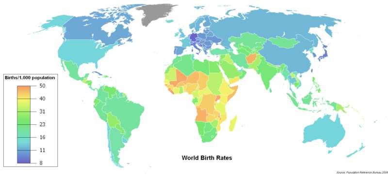Para afinar un poco más, y poder comparar datos de países sin tener que manejar números muy grandes, la Geografía utiliza unas fórmulas estadísticas, que son las siguientes: Tasa de natalidad: Indica