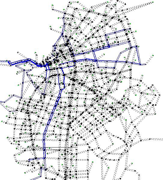 Igualmente se diseñó la red de rutas remanentes (transporte colectivo por fuera del SITM): Carga de la futura red remanentes Los criterios de diseño fueron: Incrementar la eficiencia de las