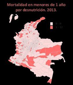 Erradicar la pobreza extrema y el hambre En 2013, Colombia registró 181 defunciones en niños menores de un año por desnutrición.