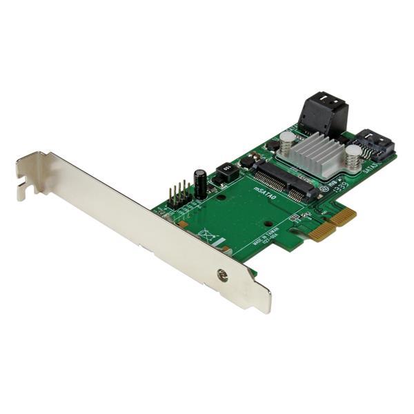 Tarjeta Controladora de 3 Puertos SATA III RAID 6Gbps PCI Express con Ranura msata - HyperDuo Product ID: PEXMSATA343 La tarjeta PCI Express 2.