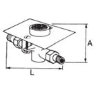 CÓDIGO Ref. 1350 04 Pulsador de pie regulable Instalación: empotrado en suelo regulador de caudal y filtro incorporados. Placa exterior de acero inox. 110x140 m/m. Cromado según EN 248.