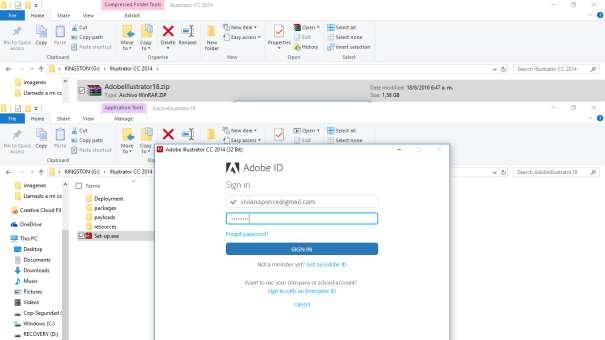 Si tenemos una ID de Adobe (así denominan ellos el restar registrados) ingresamos con nuestro usuario y contraseña.