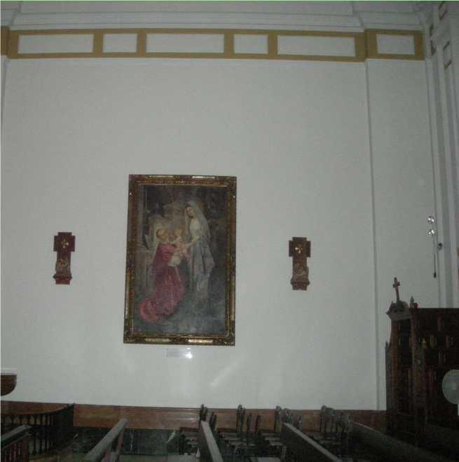 Lateral derecho del crucero; en él, un cuadro dedicado a San Antonio María Claret,