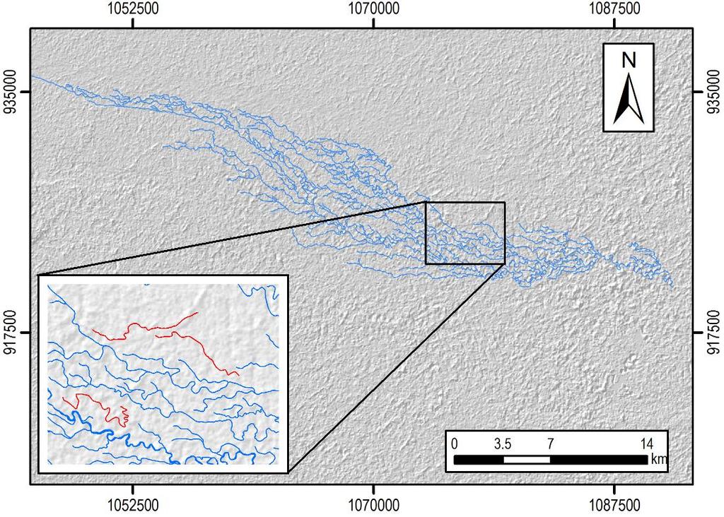 3 RED HIDROGRÁFICA DE LA CUENCA DEL RÍO CHICHIMENE Parte fundamental del análisis físico de la cuenca del río Chichimene es el reconocimiento de la red de hidrográfica que drena dentro de la cuenca.