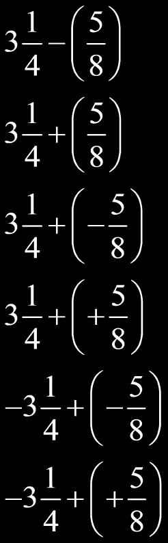 1-9 A B C A -1 + 9 B 1 + (-9) C -1 + (-9) D 1 + 9 D Slide 135 / 250 Slide 136 / 250 61 Qué expresiones son