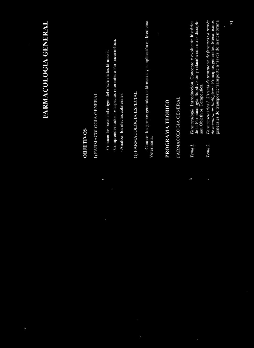 PROGRAMA TEORICO FARMACOLOGIA GENERAL Tema l. Tema2. Farmacología. Introducción. Concepto y evolución histórica de la Farmacología. Subdivisión y relación con otras disciplinas.