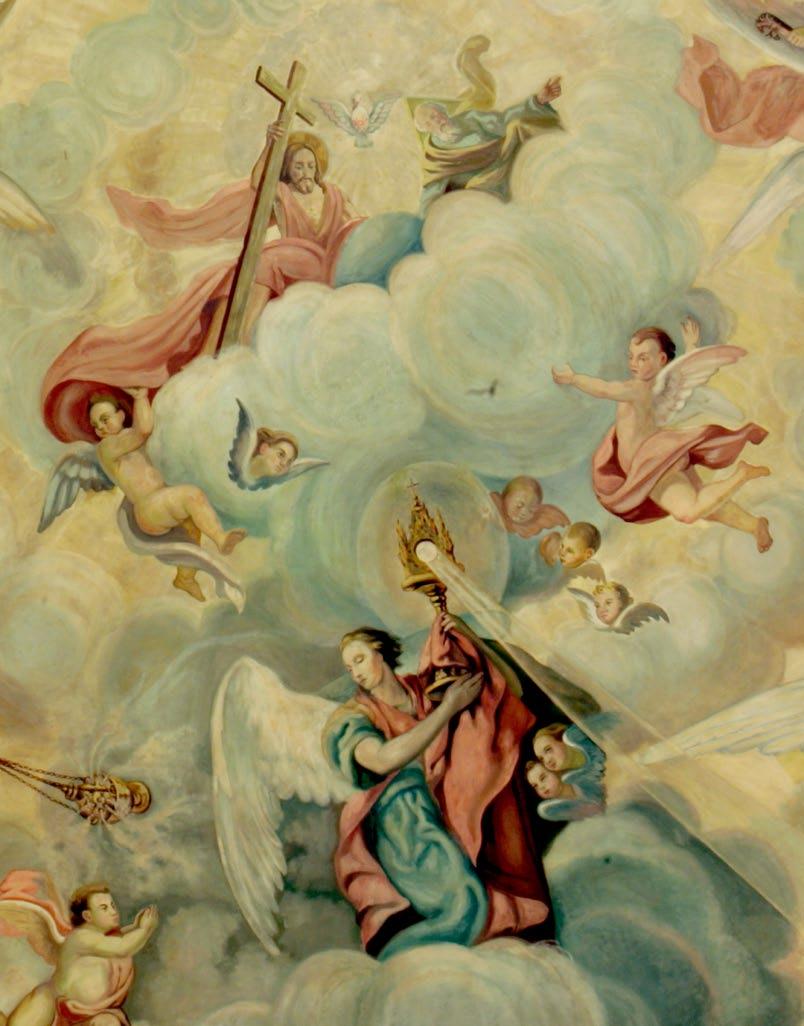 c+r Pintura Mural José Gimeno Exaltación de la Eucaristía Parroquia de