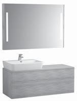 Muebles de baño emma square Novedad emma square: características Tablero MDF polilaminado acabado blanco madera y roble natural.