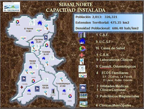 CAPACIDAD INSTALADA El SIBASI NORTE es una dependencia del Estado responsable en materia de salud ante el MINSAL de los seis municipios del Norte del departamento de San Salvador, estos municipios
