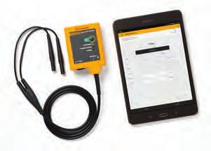 La tableta configurada con la aplicación móvil Fluke HART utiliza un módem inalámbrico HART que se conecta directamente al transmisor HART que se está comprobando o configurando.