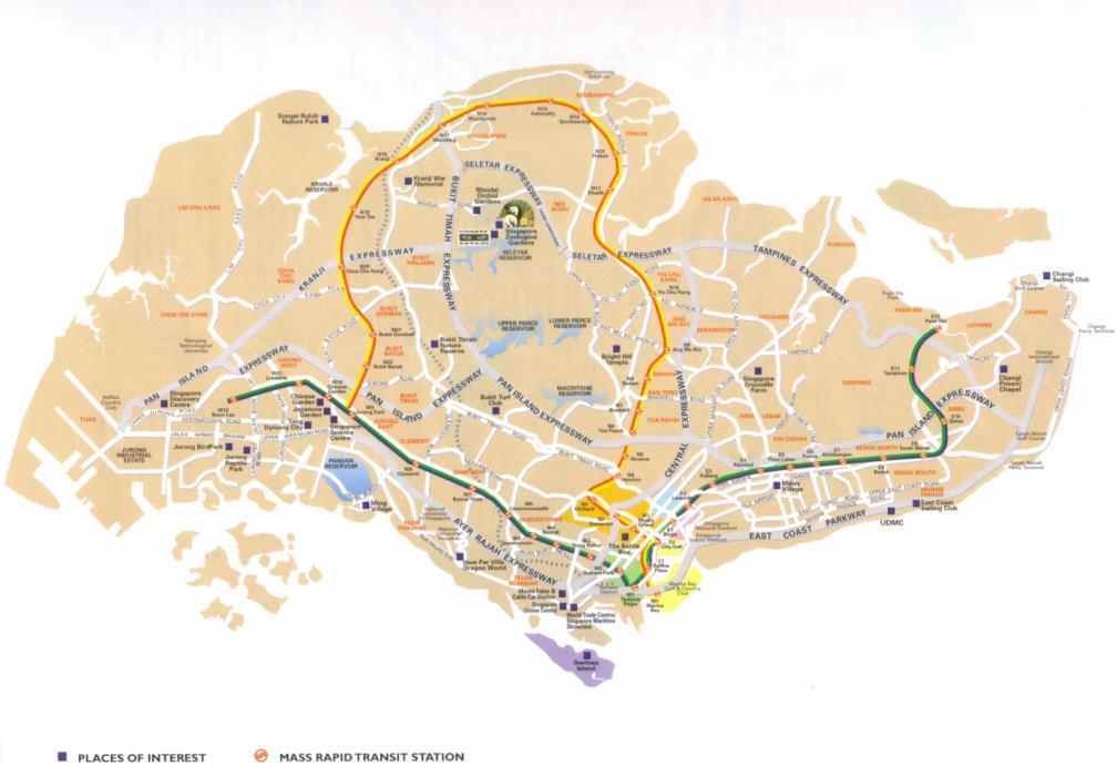 Gráfica 14: Mapa principales carreteras de Singapur Fuente: www.mapacarreteras.