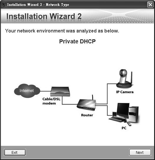 Una vez analizada la red, haga clic en el botón Siguiente para continuar el programa. Installation Wizard 2 3.