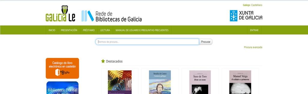 Como buscar no catálogo do libro electrónico galego de GaliciaLe A través do sitio web catalogo.galiciale.