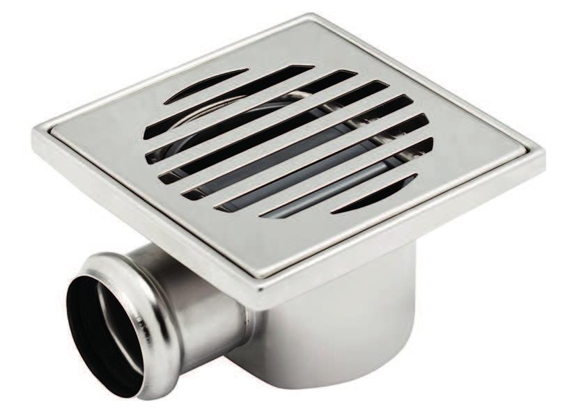 21010 100 10x10 stainless steel drain Manufactured in AISI 304 stainless steel.