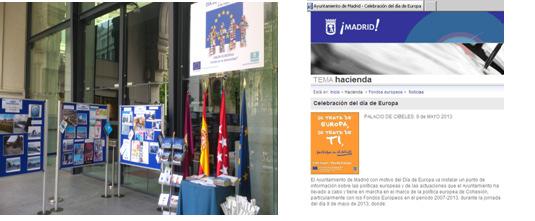 velocidad Asimismo, Celebración del día de Europa en el Ayuntamiento de Madrid mediante una exposición instalada en la