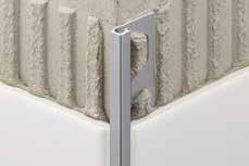 ÁNGULOS Y CANTONERAS Schlüter -QUADEC-A Schlüter -QUADEC-A es un perfil de remate de alta calidad de aluminio anodizado para esquinas exteriores de paredes revestidas con baldosas cerámicas.