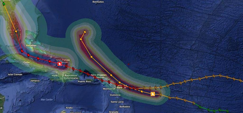 Mar Caribe oriental. Miles de personas han sido evacuadas de zonas de riesgo.