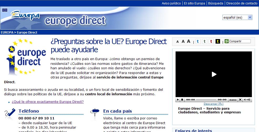 Webs de interés: Europa Direct:
