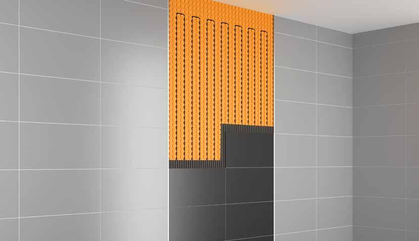 Calentamiento eléctrico de paredes Schlüter -DITRA-HEAT-E es la solución ideal para la calefacción de revestimientos cerámicos y piedra natural.