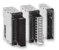 Unidades de E/S digital de la serie CJ De 8 a 64 puntos por unidad: entrada, salida o mixto Las unidades de E/S digitales actúan de interfaz del PLC para lograr un control de secuencia rápido y