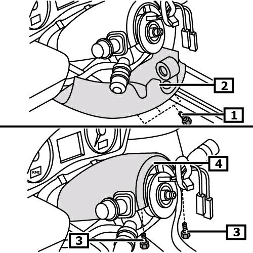 Desmontaje Imagen 1 Poner el volante en posición central y encajar la cerradura antirrobo del volante. Después de la desconexión del encendido, esperar 20 segundos.