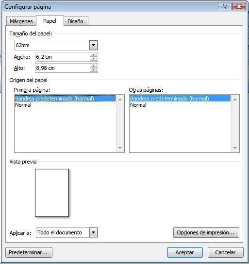 Cómo utilizar P-touch Editor e Haga clic en la ficha [Papel] y seleccione el tamaño del papel que desea imprimir. 4 También puede elegir el formato del papel que se ha agregado en la página 3.