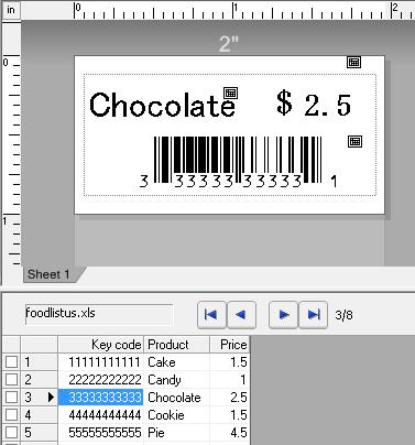 Impresión de etiquetas con P-touch Template Impresión de etiquetas asistida por bases de datos Al vincular objetos en el diseño de una etiqueta con una base de datos y después escanear los códigos de