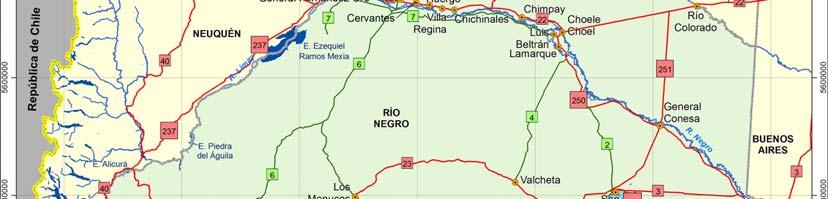 Si bien la RN Nº23 es el camino más directo entre Este y Oeste provincial posee menor circulación debido al tramo de ripio entre Bariloche y Maquinchao.