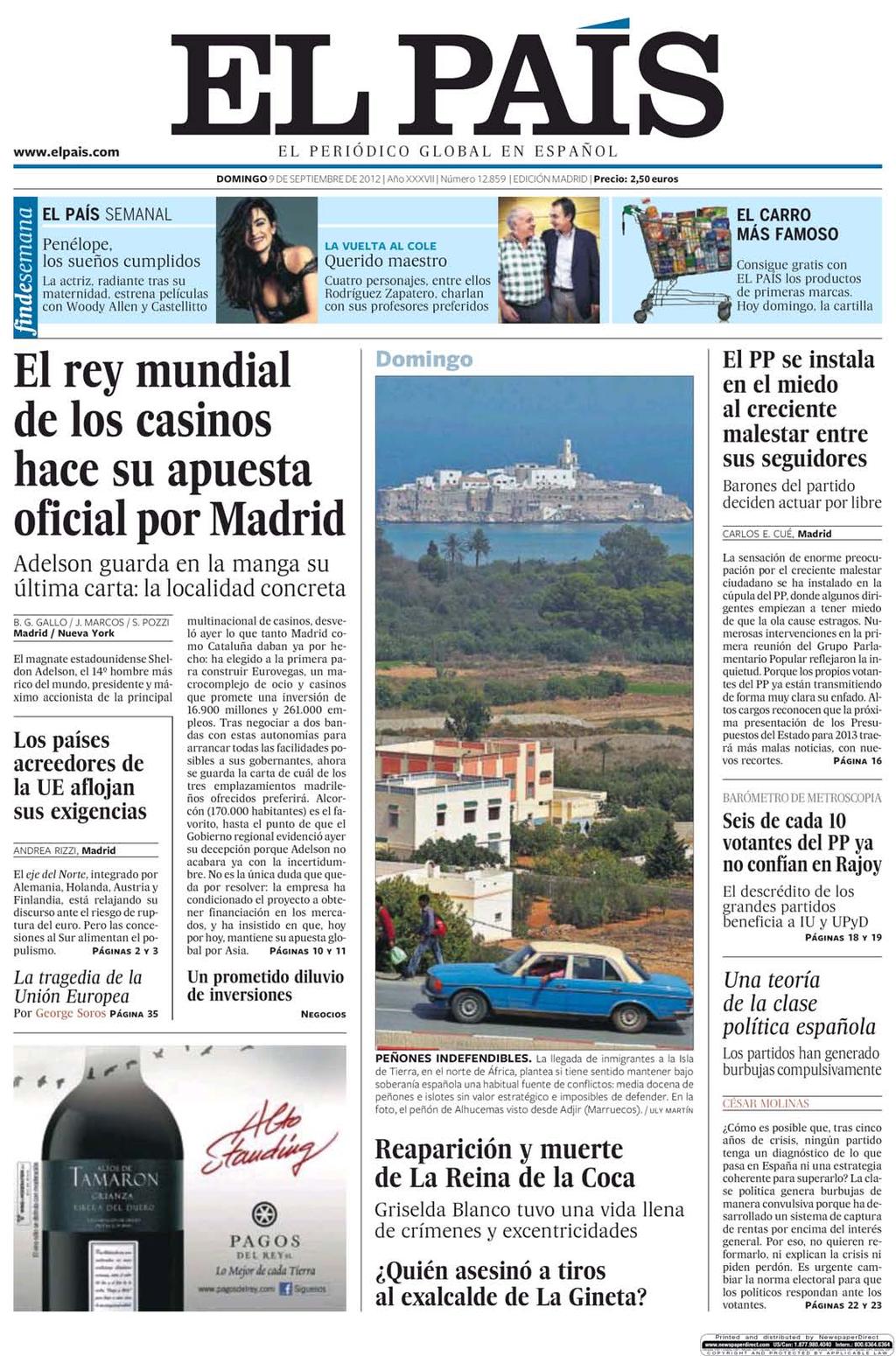 09/09/12 Kiosko y Más - El País - 9 sep 2012 - Page #1 lector.kioskoymas.