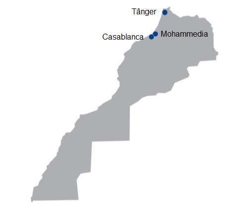 Morocco Customs warehouse: Tânger 1 475 m² Casablanca 3 364 m² Mohammedia - 15 300 m²