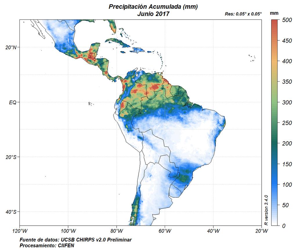 ANÁLISIS CLIMÁTICOS RELACIONADOS CON EL FENÓMENO DEL NIÑO/NIÑA (JUN-AGO 2017) PRECIPITACIÓN y su ANOMALÍA (mm) Panel Izquierda.