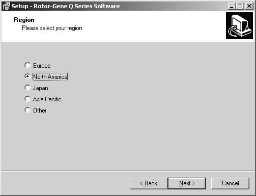 Seleccione la ubicación destino donde desee instalar el software Rotor-Gene Q. Será más cómodo para usted si acepta simplemente la carpeta de destino propuesta haciendo clic en Next. 6.