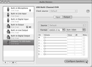 9.3 Configuración de audio en Mac OS X C Seleccione 5.