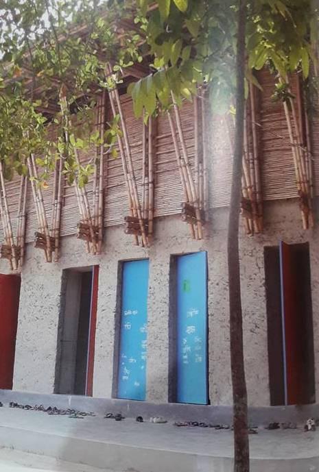Bambú en techo y paredes Proyecto: Escuela construida a mano.