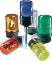 Interfaz de operador Señalización Balizas industriales 855B Tres diámetros Opciones de iluminación: LED, halógeno y tubo de xenón Seis colores disponibles: verde, rojo, ámbar, azul, transparente, y