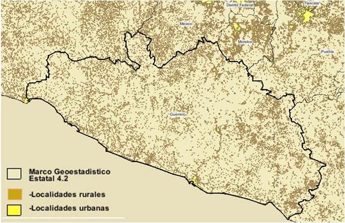 Capital: Chilpancingo de los Bravo. Municipios: 81 Extensión: 63 621 km 2, el 3. del territorio nacional. Población: 3 115 202 habitantes, el 3. del total del país.