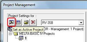 20 Figura 26. Activación del botón para colocar el proyecto activo en la ventana de gestión del proyecto. 44.