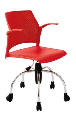 / 010 Replay. Silla con asiento y respaldo en polipropileno multiperforado, con base de 4 patas en tubular de acero pintado o cromado.