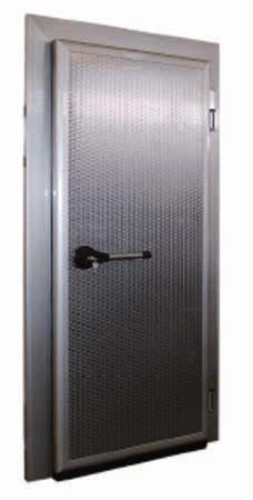 Puerta pivotante frigorífica Refrigerator pivot door / Porte pivotante frigorifique 08 Puerta pivotante para cámara frigorífica de conservación con cierre central. Herraje de Poliamida.