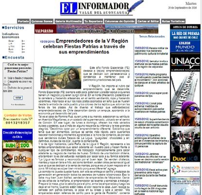 Diario La Prensa http://goo.gl/ahnck5 Empezar.cl http://goo.gl/vlkhbm Portal O Higgins.cl 7 de septiembre http://goo.